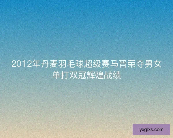 2012年丹麦羽毛球超级赛马晋荣夺男女单打双冠辉煌战绩